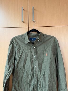Ralph Lauren Olive Green Long-Sleeve Button-Down Shirt